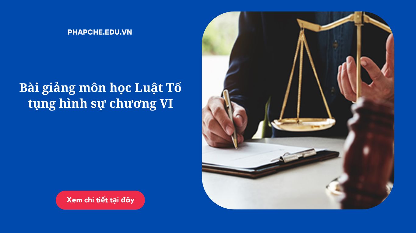 Bài giảng môn học Luật Tố tụng hình sự chương VI