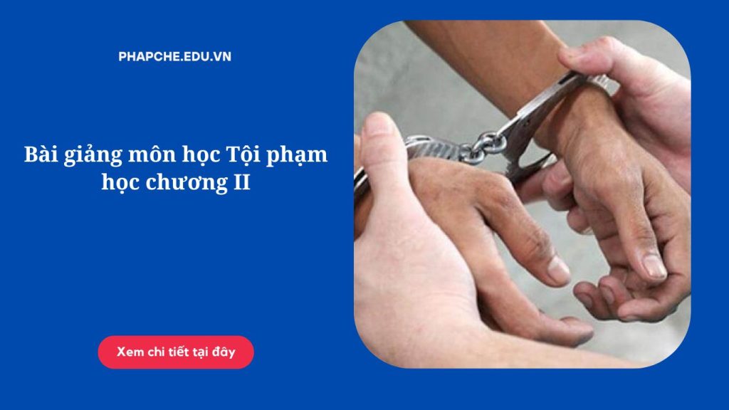 Bài giảng môn học Tội phạm học chương II