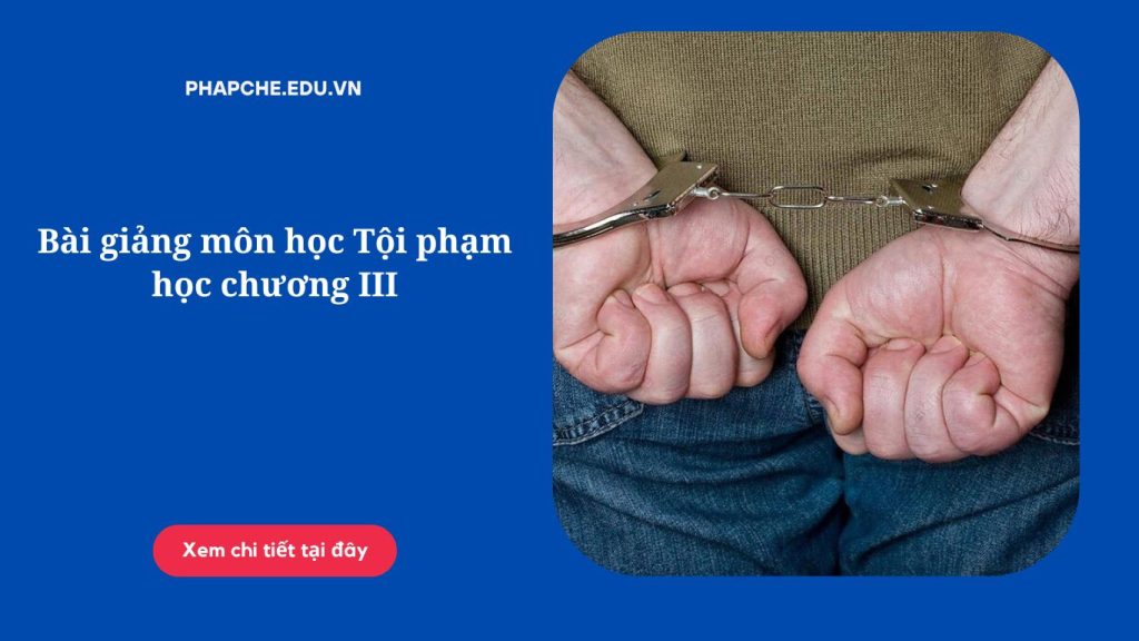 Bài giảng môn học Tội phạm học chương III;