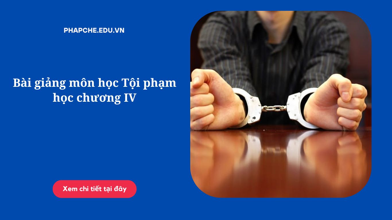 Bài giảng môn học Tội phạm học chương IV;