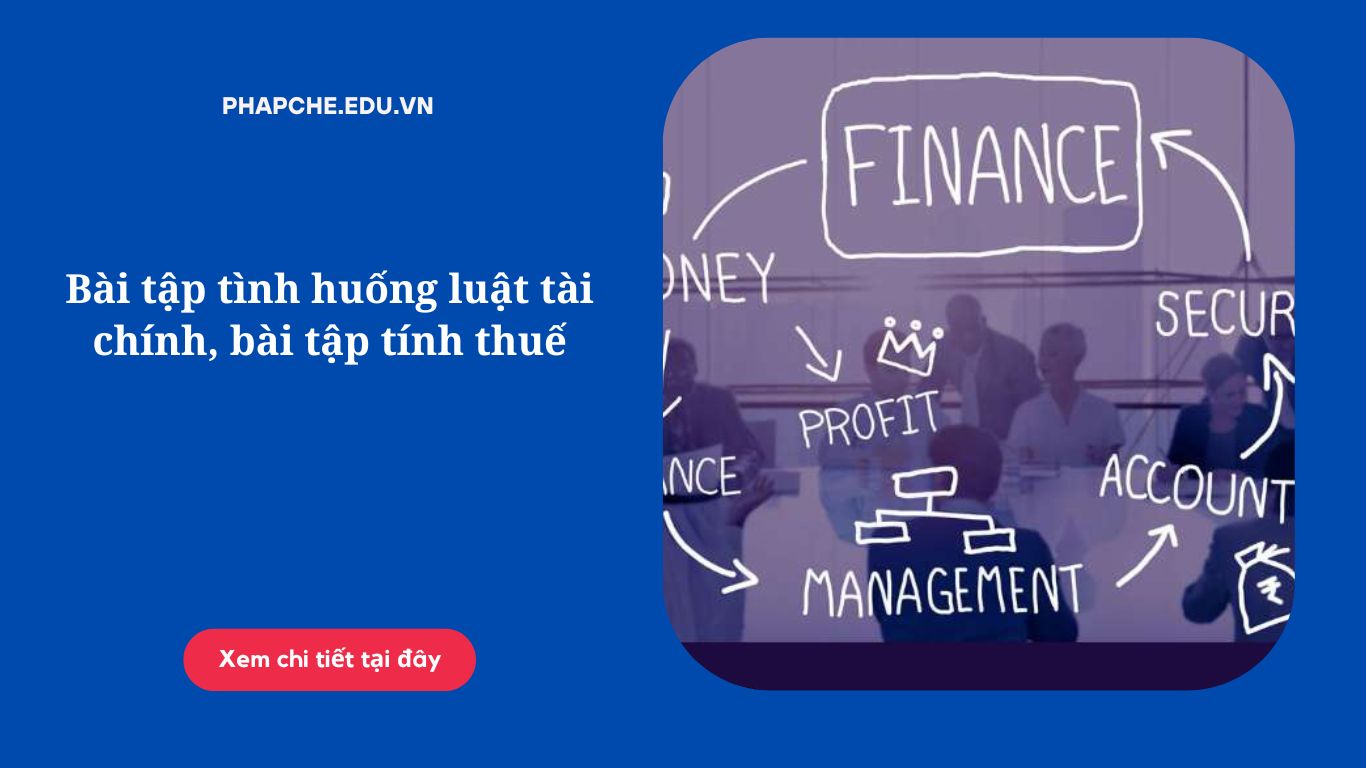 Bài tập tình huống luật tài chính, bài tập tính thuế