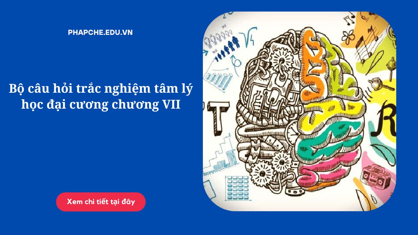 Bộ câu hỏi trắc nghiệm tâm lý học đại cương chương VII