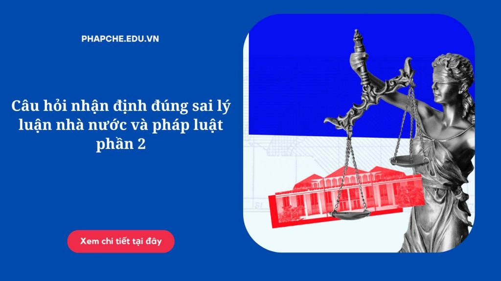 Câu hỏi nhận định đúng sai lý luận nhà nước và pháp luật phần 2