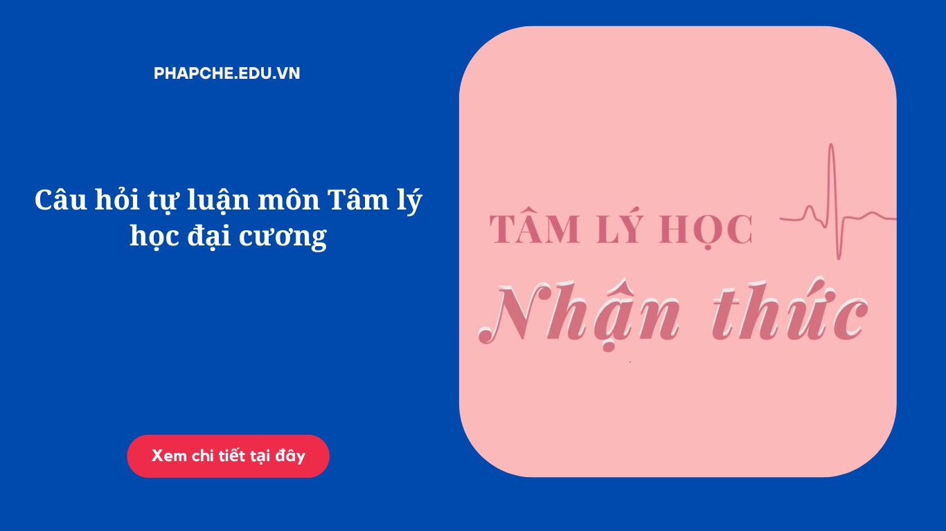 Câu hỏi tự luận môn Tâm lý học đại cương