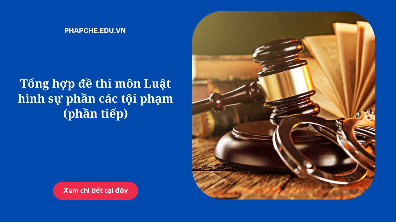 Tổng hợp đề thi môn Luật hình sự phần các tội phạm (phần tiếp)