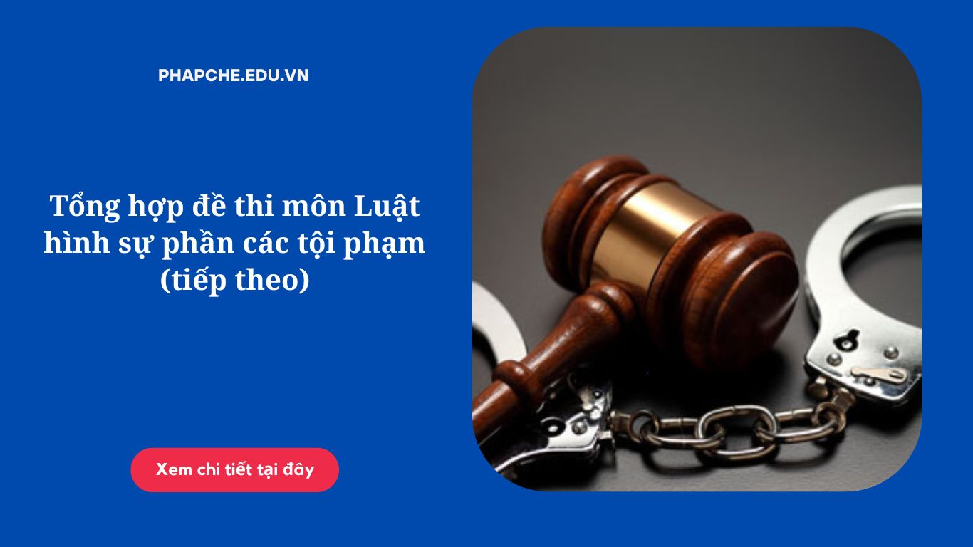 Tổng hợp đề thi môn Luật hình sự phần các tội phạm (phần tiếp)