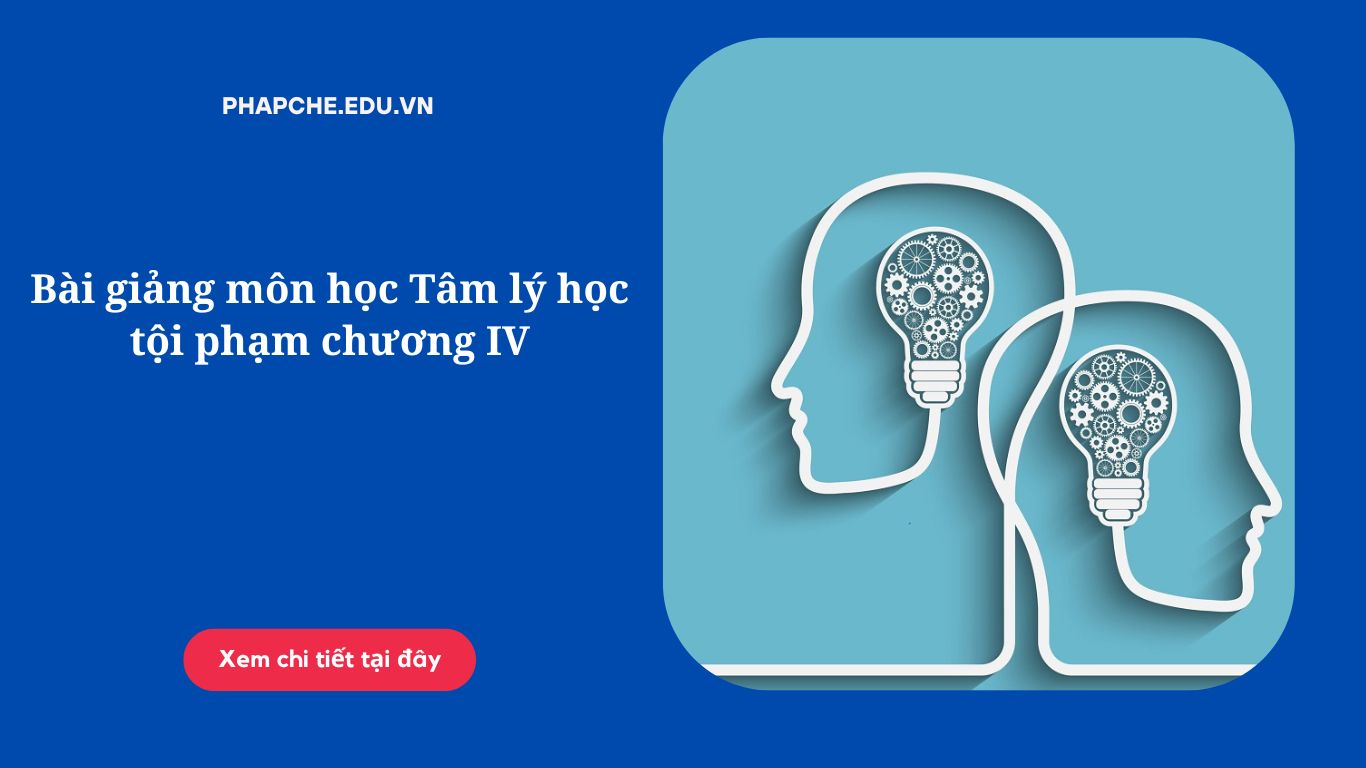 Bài giảng môn học Tâm lý học tội phạm chương IV