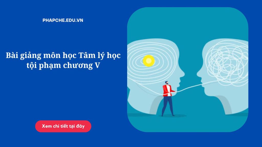 Bài giảng môn học Tâm lý học tội phạm chương V