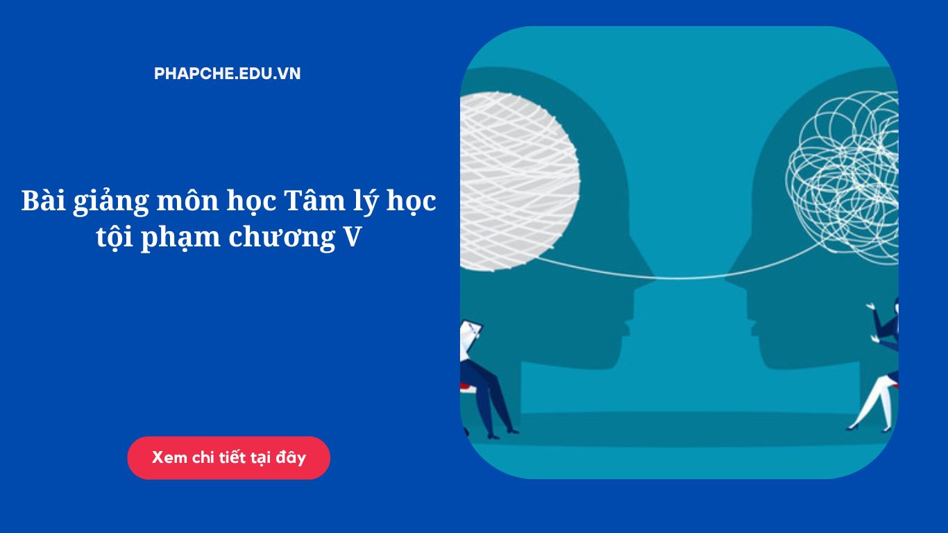 Bài giảng môn học Tâm lý học tội phạm chương V