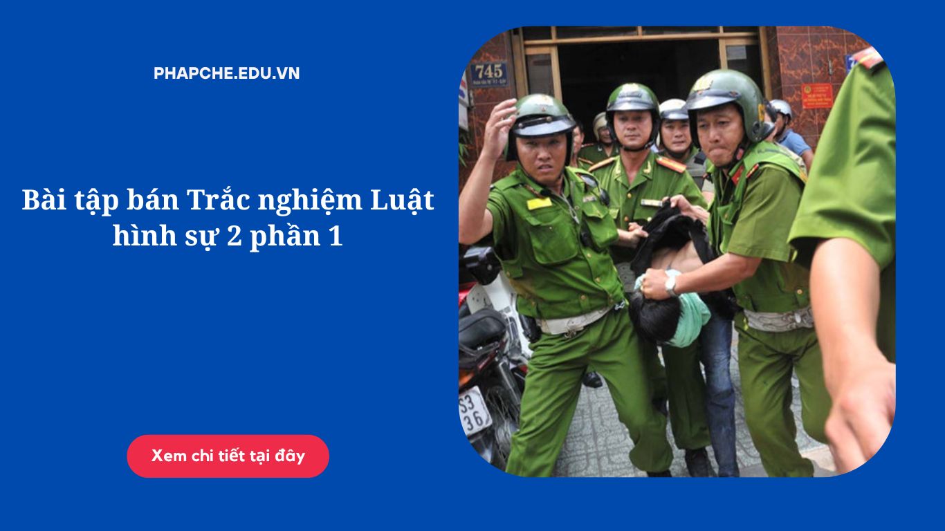 Bài tập bán Trắc nghiệm Luật hình sự 2 phần 1