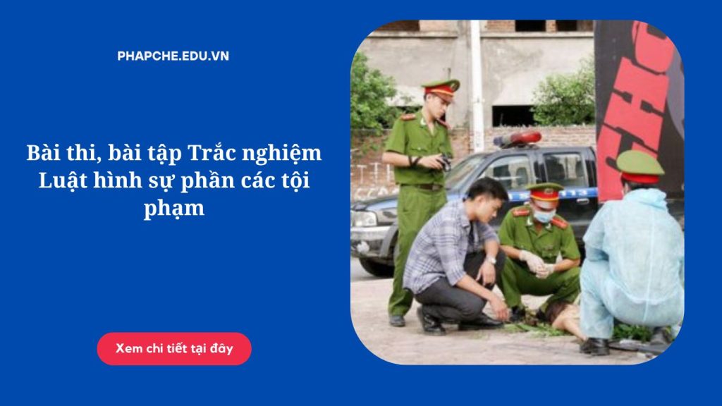 Bài thi, bài tập Trắc nghiệm Luật hình sự phần các tội phạm