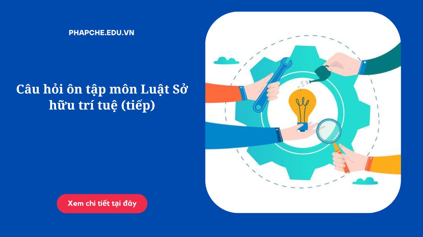 Câu hỏi ôn tập môn Luật Sở hữu trí tuệ (tiếp)