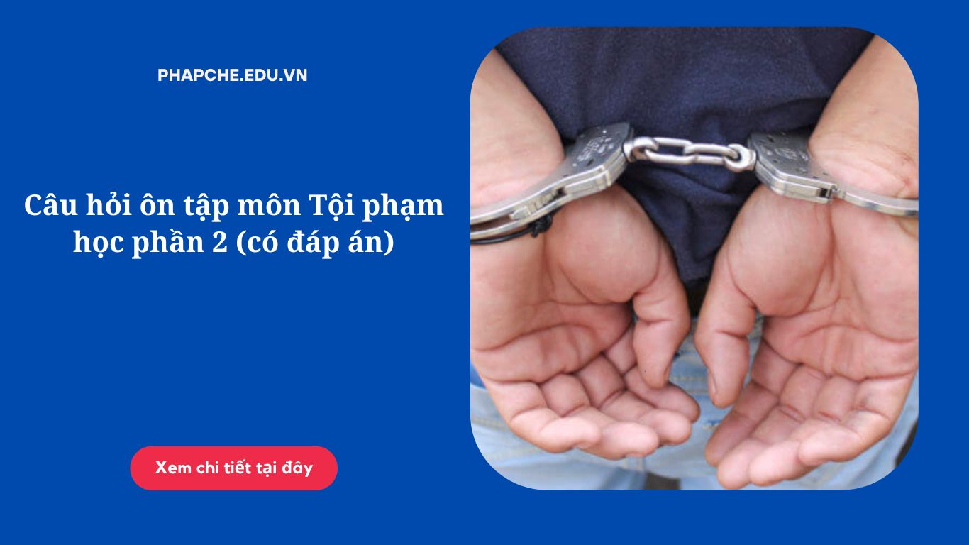 Câu hỏi ôn tập môn Tội phạm học phần 2 (có đáp án)