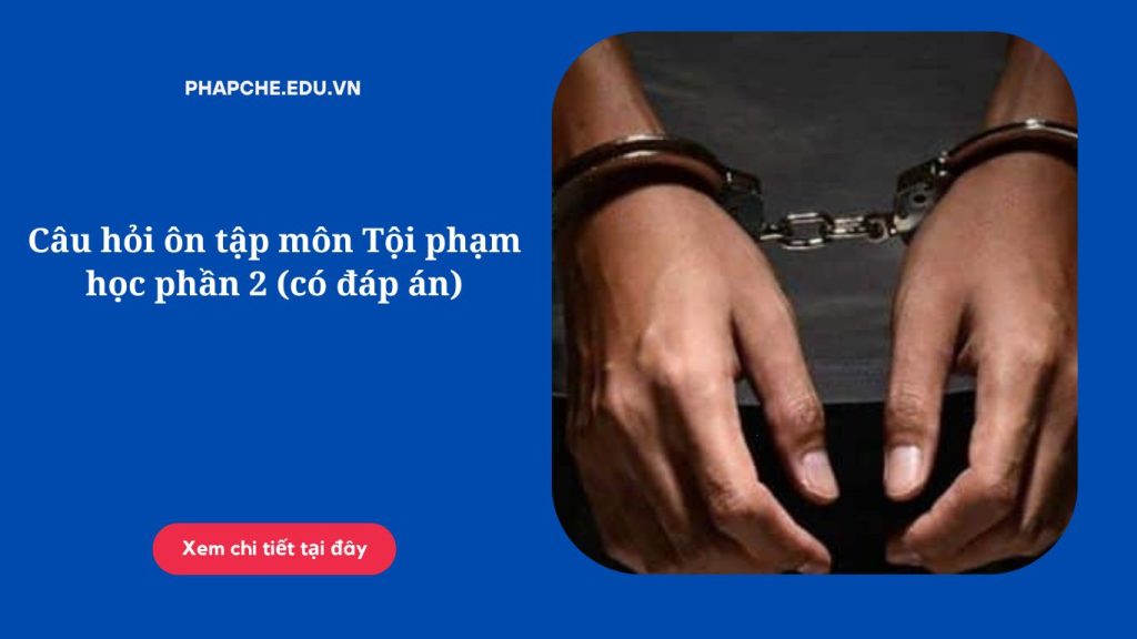 Câu hỏi ôn tập môn Tội phạm học phần 2 (có đáp án)