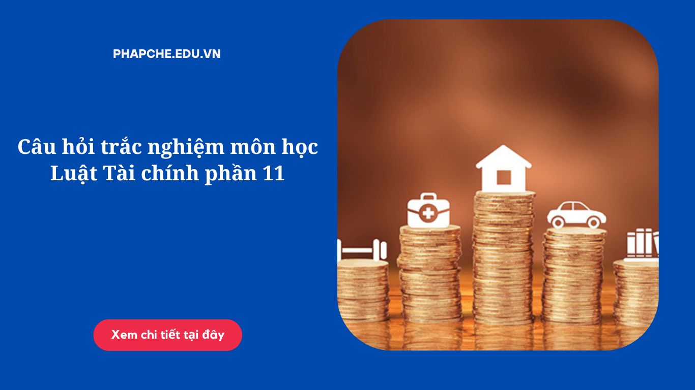 Câu hỏi trắc nghiệm môn học Luật Tài chính phần 11