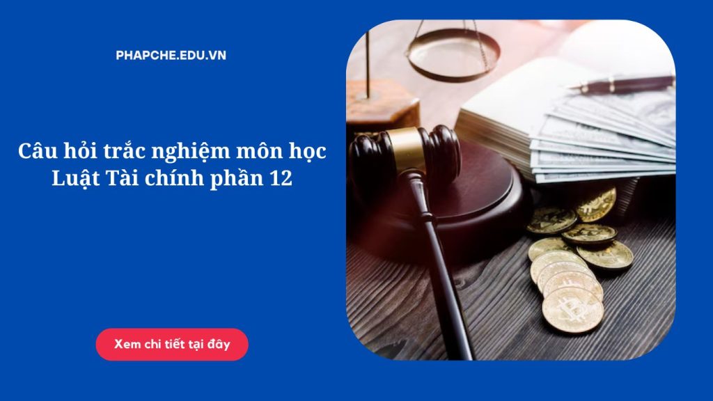 Câu hỏi trắc nghiệm môn học Luật Tài chính phần 12