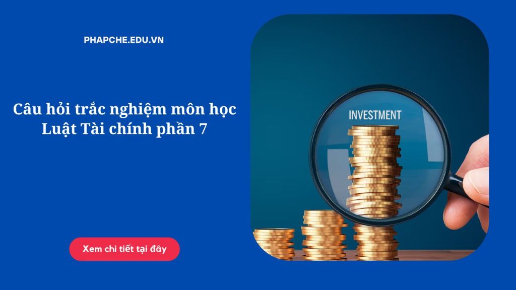 Câu hỏi trắc nghiệm môn học Luật Tài chính phần 7