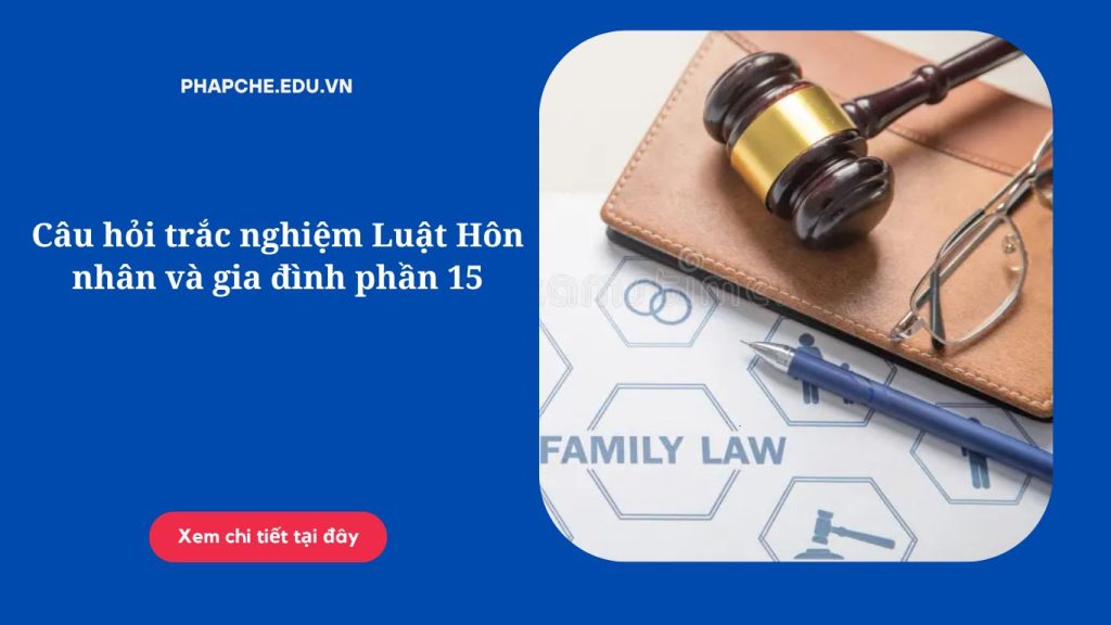 Câu hỏi trắc nghiệm Luật Hôn nhân và gia đình phần 15