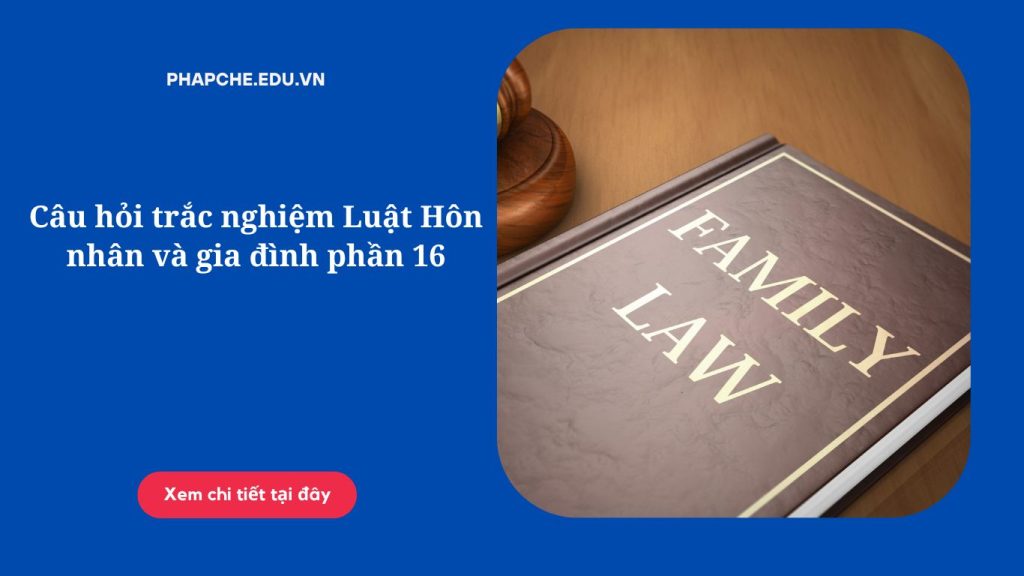 Câu hỏi trắc nghiệm Luật Hôn nhân và gia đình phần 16