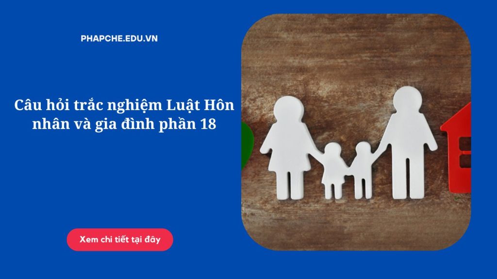 Câu hỏi trắc nghiệm Luật Hôn nhân và gia đình phần 18