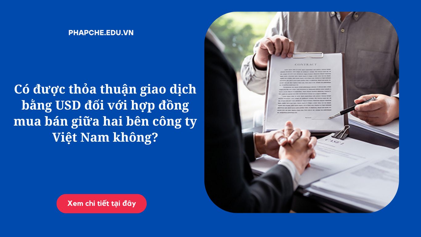 Có được thỏa thuận giao dịch bằng USD đối với hợp đồng mua bán giữa hai bên công ty Việt Nam không