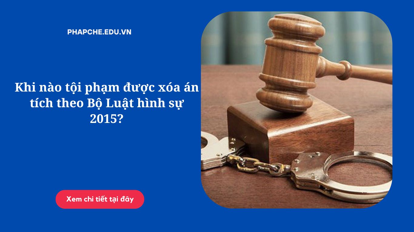 Khi nào tội phạm được xóa án tích theo Bộ Luật hình sự 2015?
