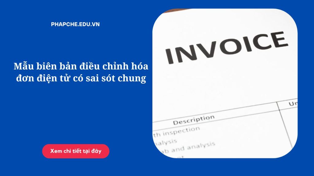 Mẫu biên bản điều chỉnh hóa đơn điện tử có sai sót chung