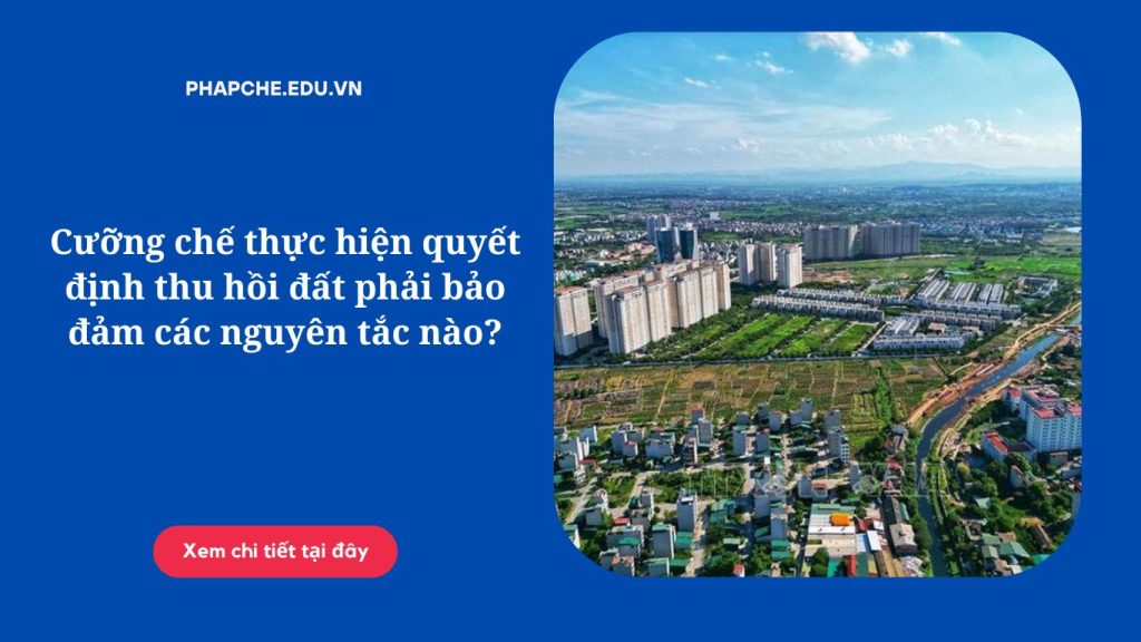 Cưỡng chế thực hiện quyết định thu hồi đất phải bảo đảm các nguyên tắc nào?