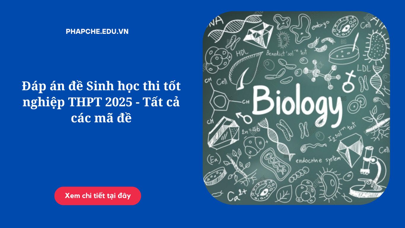 Đáp án đề Sinh học thi tốt nghiệp THPT 2025 - Tất cả các mã đề