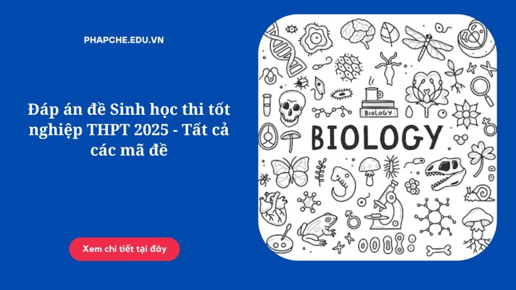 Đáp án đề Sinh học thi tốt nghiệp THPT 2025 - Tất cả các mã đề