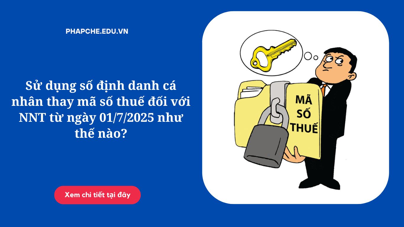 Sử dụng số định danh cá nhân thay mã số thuế đối với NNT từ ngày 01-7-2025 như thế nào