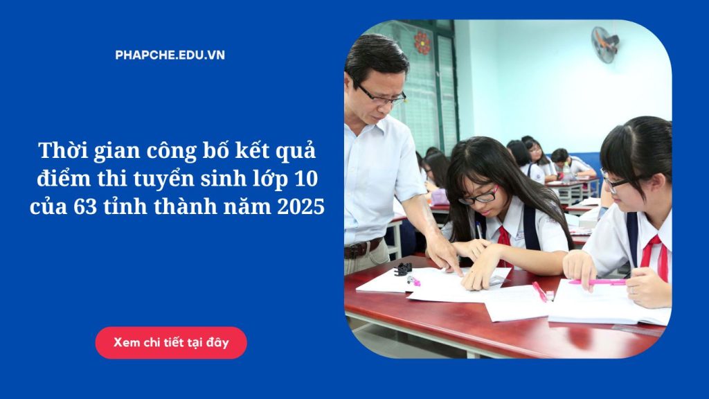Thời gian công bố kết quả điểm thi tuyển sinh lớp 10 của 63 tỉnh thành năm 2025