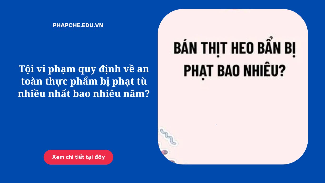 Tội vi phạm quy định về an toàn thực phẩm bị phạt tù nhiều nhất bao nhiêu năm