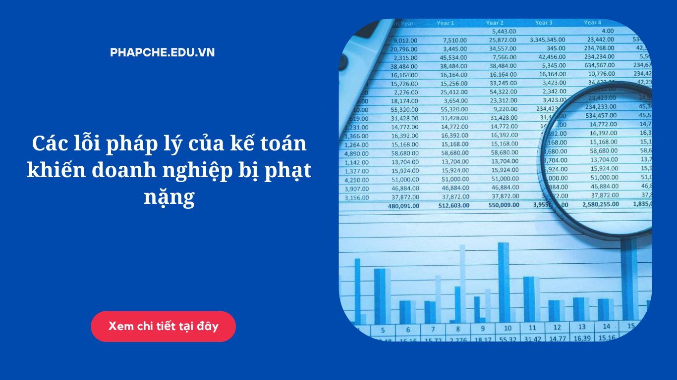 Các lỗi pháp lý của kế toán khiến doanh nghiệp bị phạt nặng