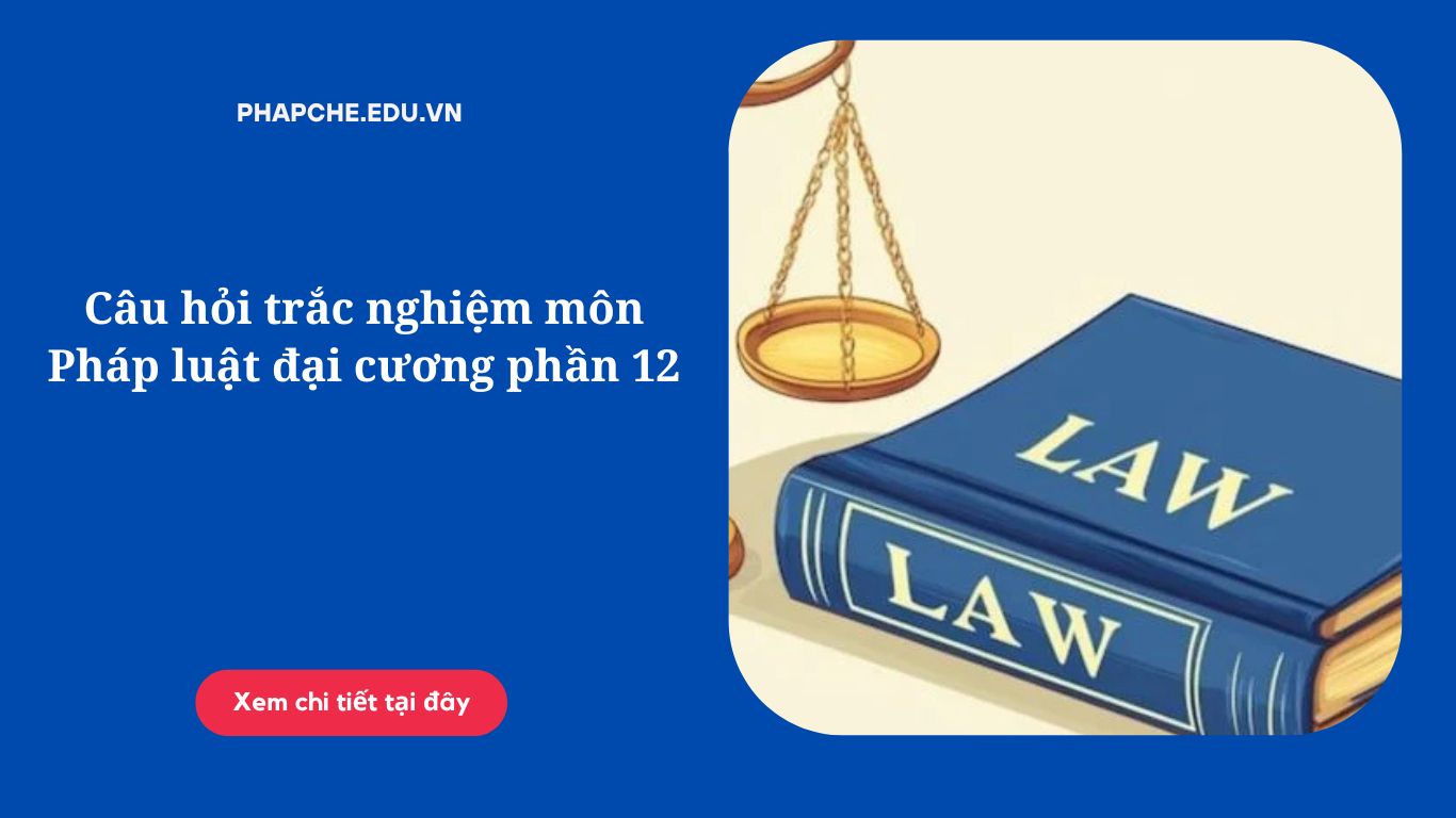 Câu hỏi trắc nghiệm môn Pháp luật đại cương phần 12;