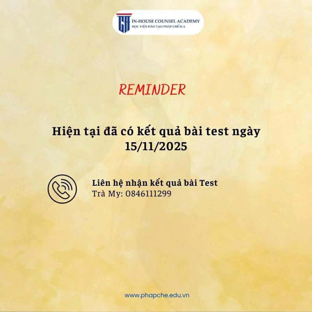 Test năng lực pháp chế doanh nghiệp - Học viện đào tạo pháp chế ICA