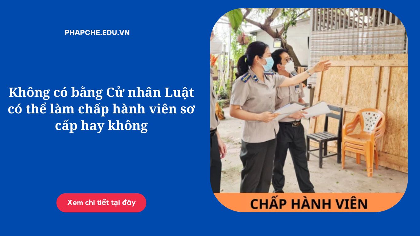 Không có bằng Cử nhân Luật có thể làm chấp hành viên sơ cấp hay không